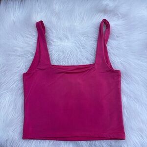 Vibrant Pink Sleeveless Crop Top